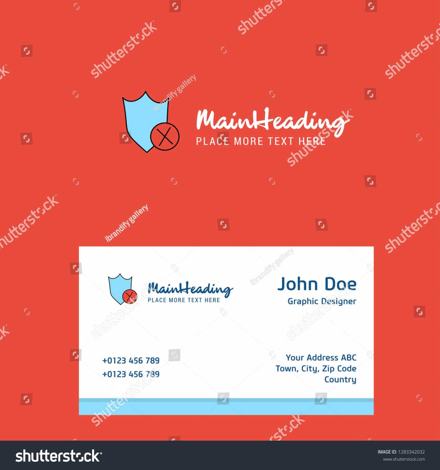 Shield Logo Design Business Card Template Stock Vector Intended For Shield Id Card Template