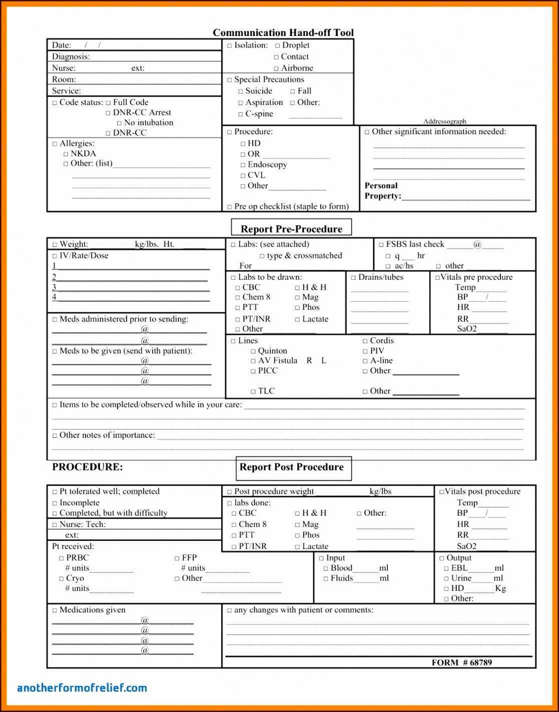 Shift Change Report Template With Nursing Shift Report Template