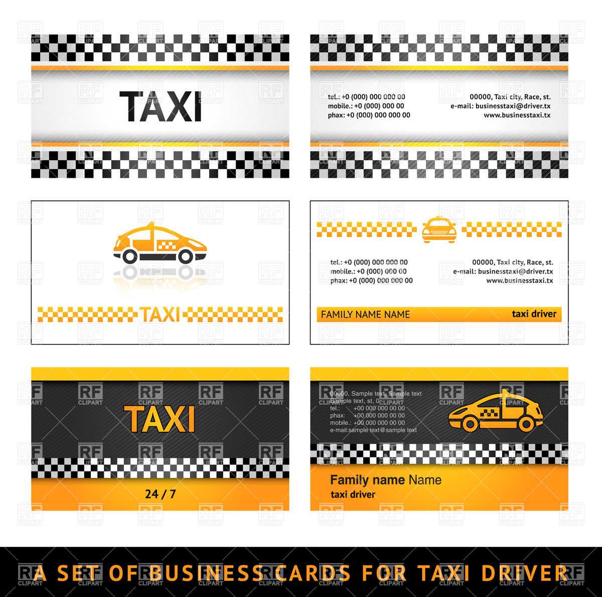 Simple Business Card Templates For Taxi Stock Vector Image Within Transport Business Cards Templates Free