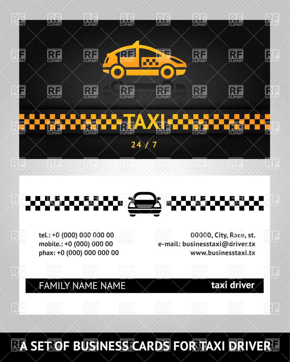 Simple Calling Card Template For Cab Service Stock Vector Image For Transport Business Cards Templates Free