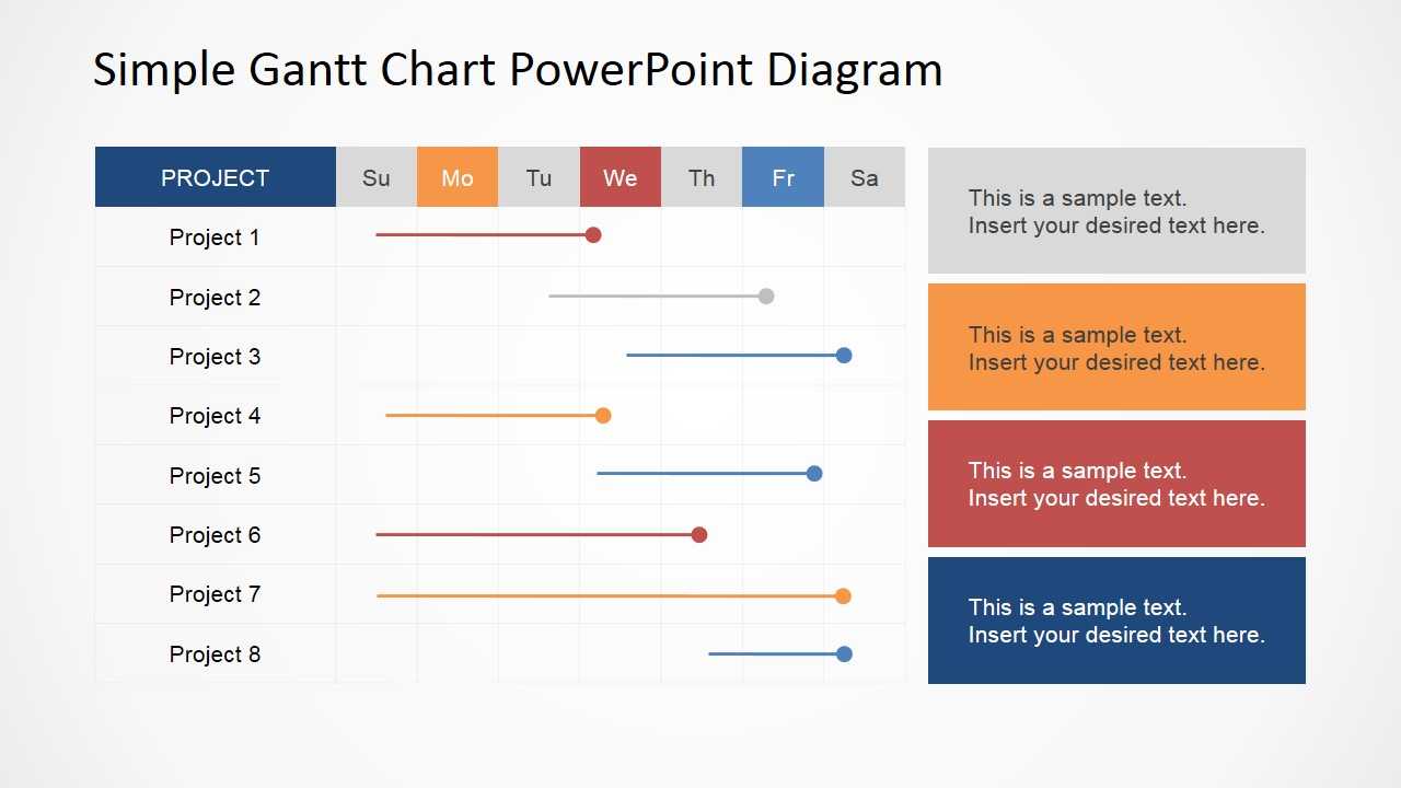 Simple Gantt Chart Powerpoint Diagram Intended For Project Schedule Template Powerpoint