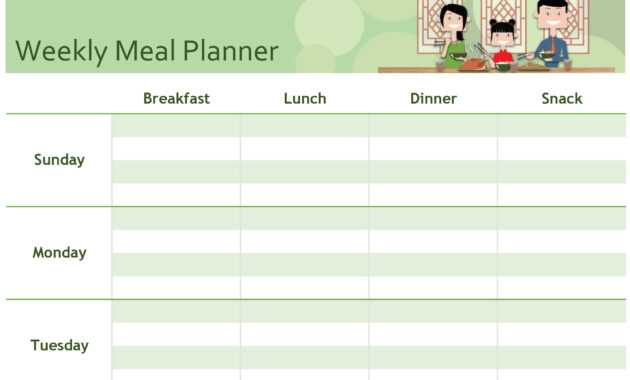 Simple Meal Planner within Meal Plan Template Word