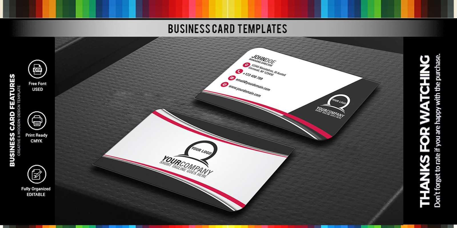 Simple Professional Business Card Design – Style 2 Inside Designer Visiting Cards Templates