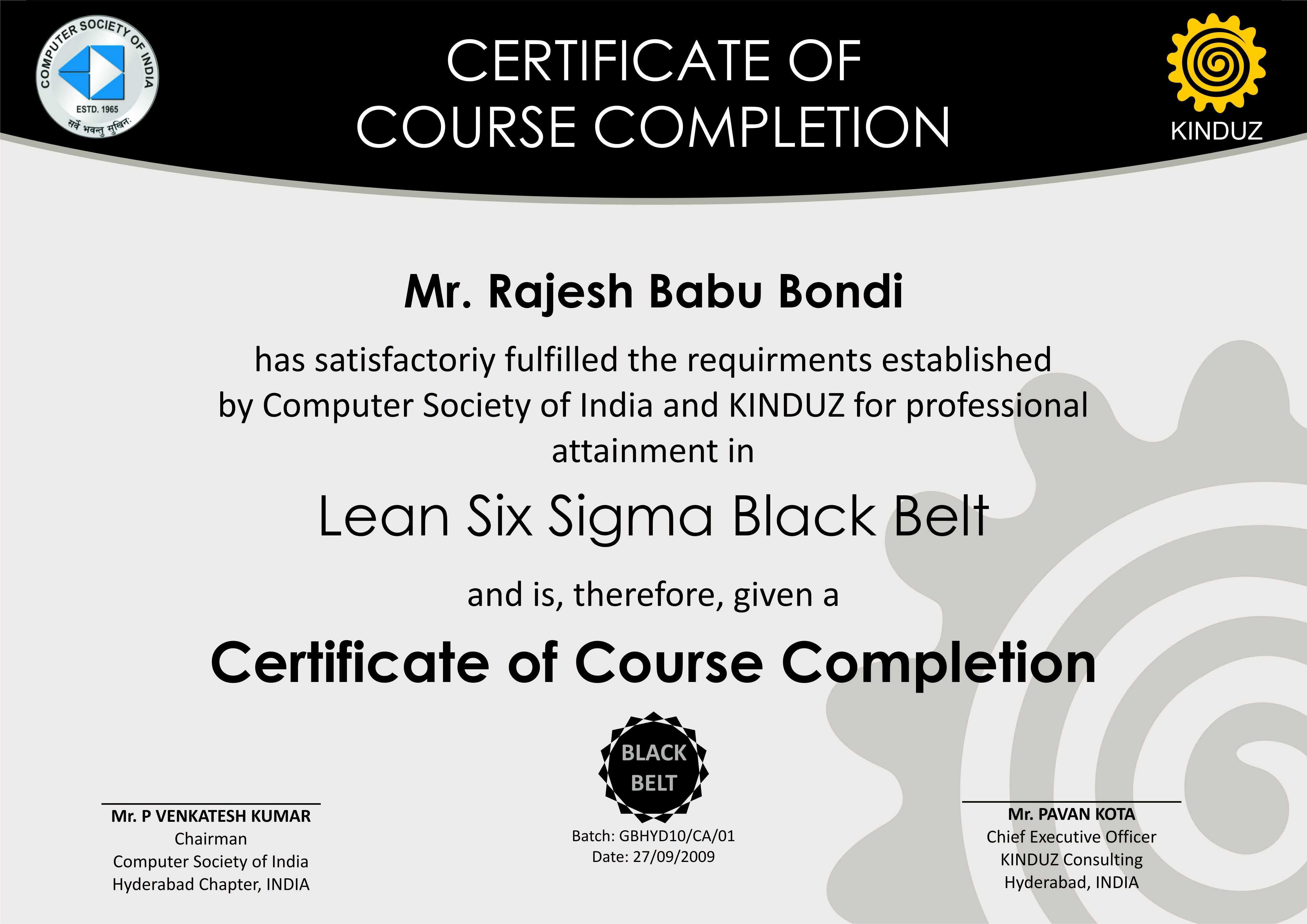 Six Sigma Black Belt Certificate Template – Carlynstudio For Green Belt Certificate Template