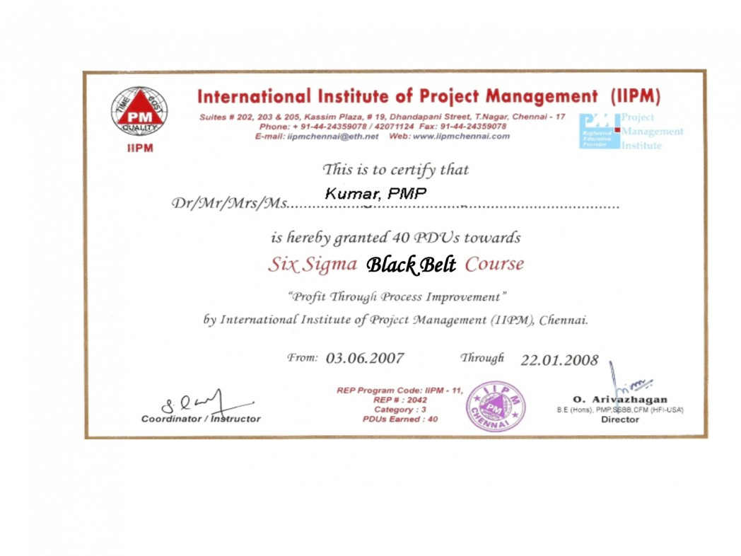 Six Sigma Black Belt Certificate Template – Carlynstudio Pertaining To Green Belt Certificate Template