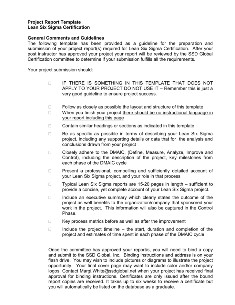 Post Project Report Template