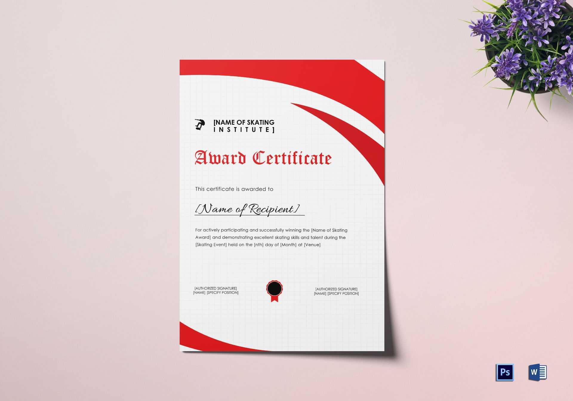 Skating Award Certificate Template inside Mock Certificate Template Skating Award Certificate Template Inside Mock Certificate Template