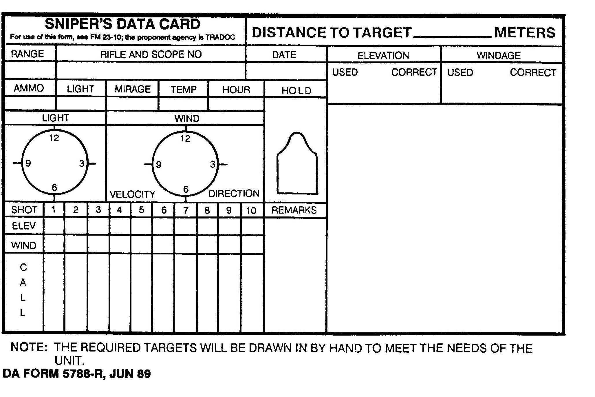 Sniper Data Card | Hunting | Range Shooter, Shooting Targets Pertaining To Dope Card Template