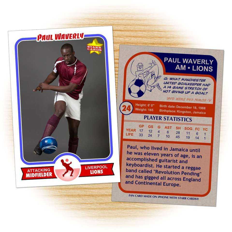 Soccer Card Template From Starr Cards Soccer Card Maker Inside Soccer Trading Card Template