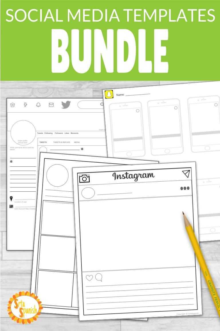 Social Media Template Bundle Instagram, Snapchat, & Twitter Regarding Book Report Template In Spanish