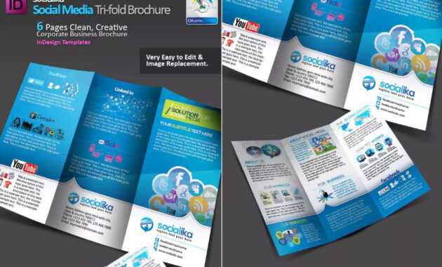 Social Media Tri-Fold Brochure Template Indd | Bi Fold throughout Social Media Brochure Template