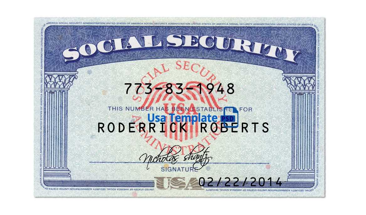 Social Security Card Template Photoshop Example – Nurul Amal For Social Security Card Template Free