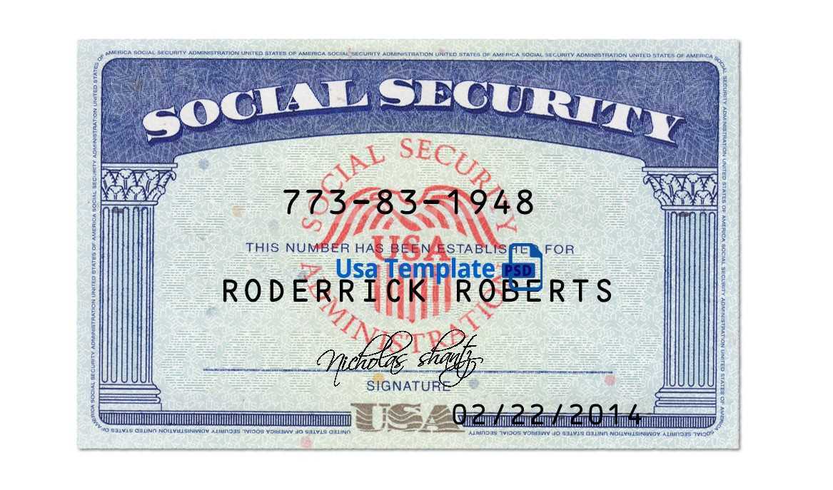 Social Security Card Template Photoshop Example – Nurul Amal For Social Security Card Template Free