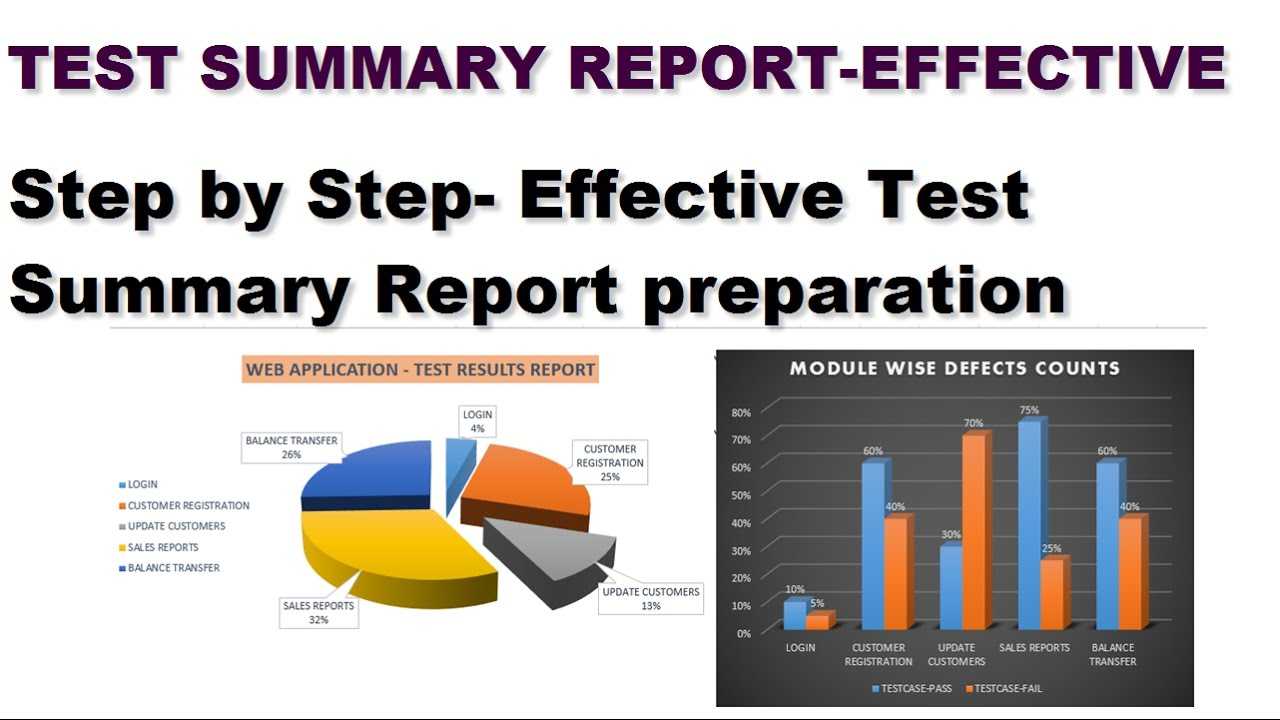 Test Summary Report Excel Template Professional Template