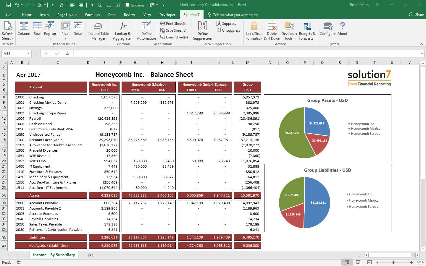 Solution 7 Excel Financial Reporting & Planning For Netsuite Throughout Financial Reporting Templates In Excel