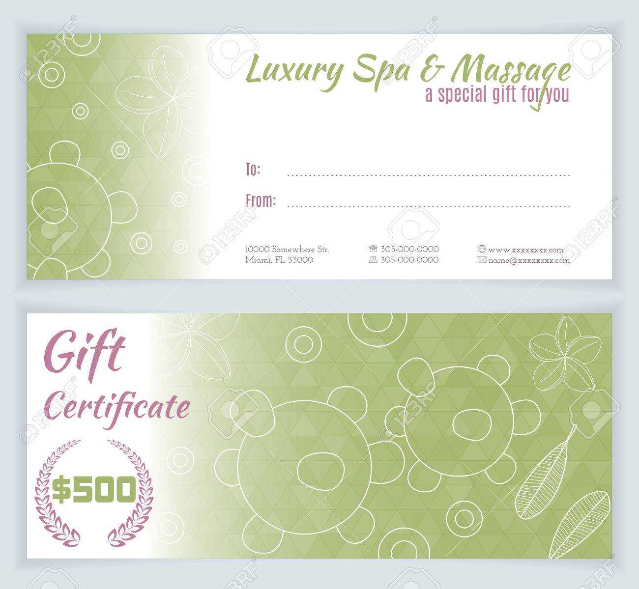 Spa, Massage Gift Certificate Template With Hand Drawn Thai Massage.. In Massage Gift Certificate Template Free Download