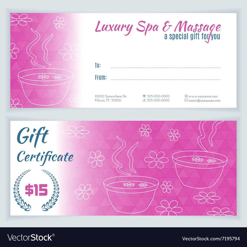 Spa Massage Gift Certificate Template Within Massage Gift Certificate Template Free Download