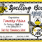 Spelling Bee Awards ~ Fillable | Spelling Bee, Bee Inside Spelling Bee Award Certificate Template