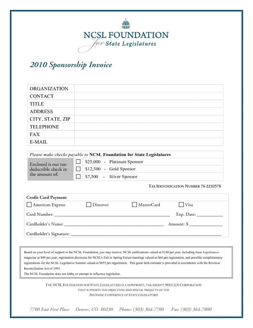 Sponsorship Invoice Template Word Printable Invoice Template Pertaining To Sponsor Card Template