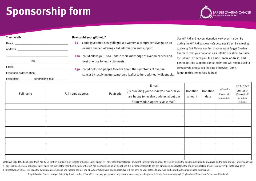 Sponsorship Sheet Template. While We 39 Re Livin In A Box We In Blank Sponsor Form Template Free