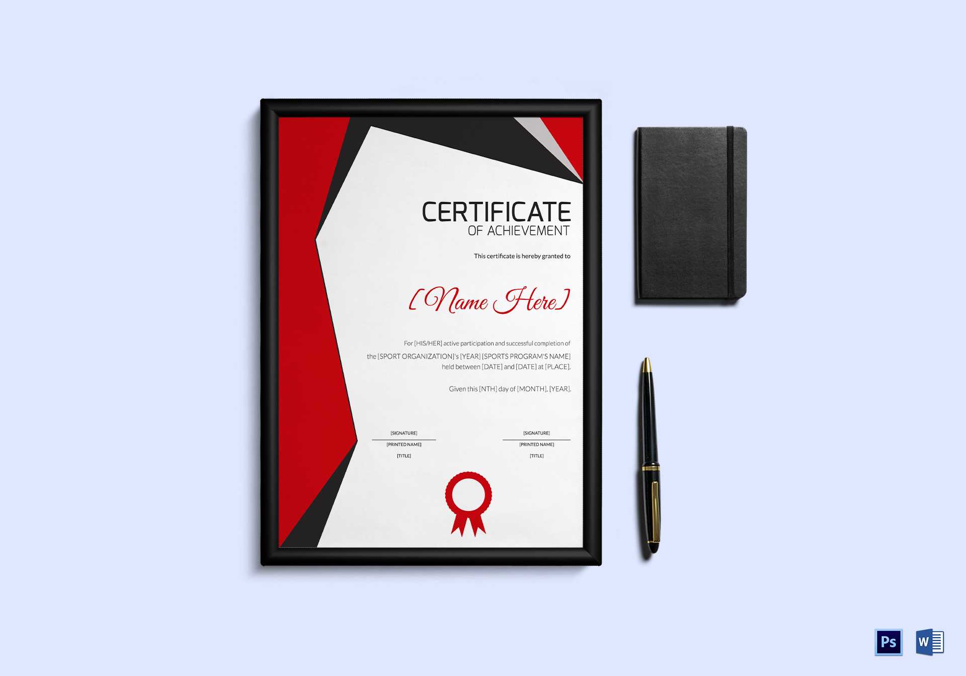 Sports Achievement Award Certificate Template Intended For Sports Award Certificate Template Word