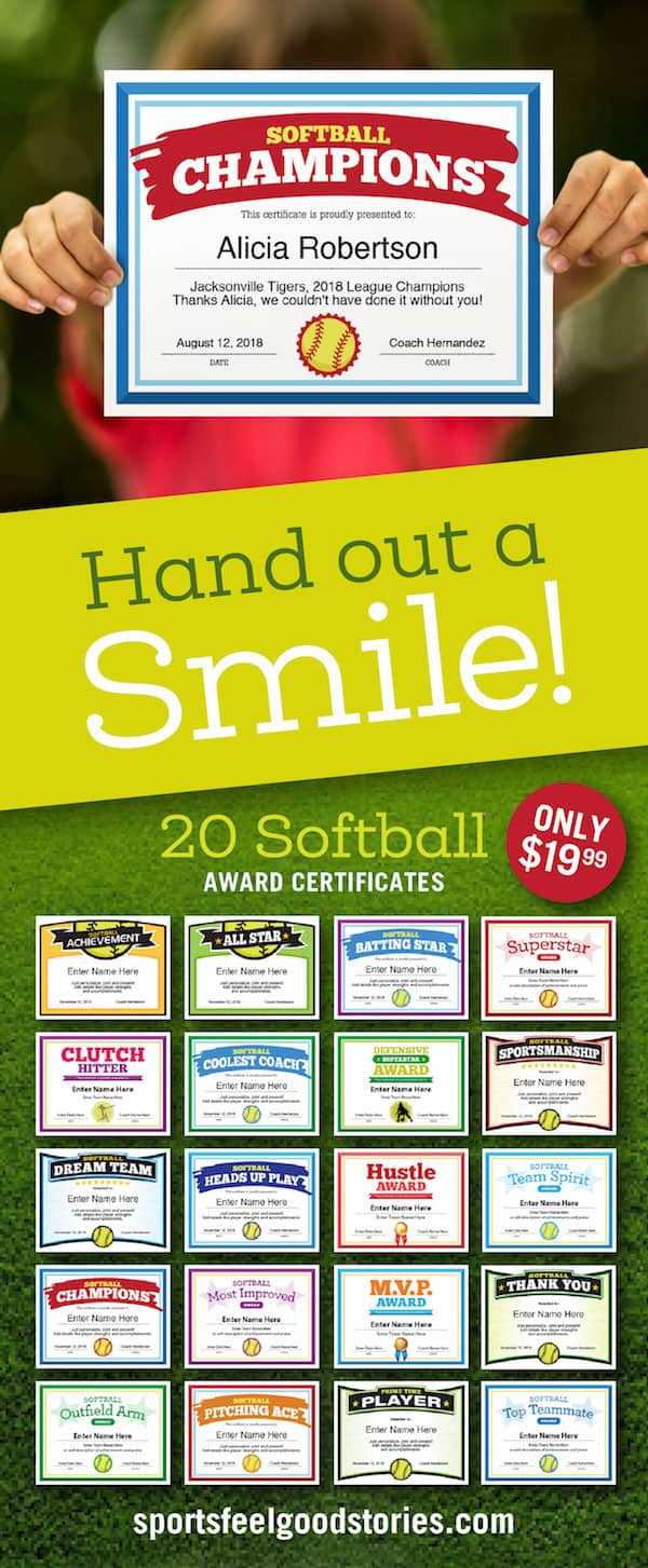 Sports Certificates Templates To Create Awards | Sports Feel With Softball Certificate Templates