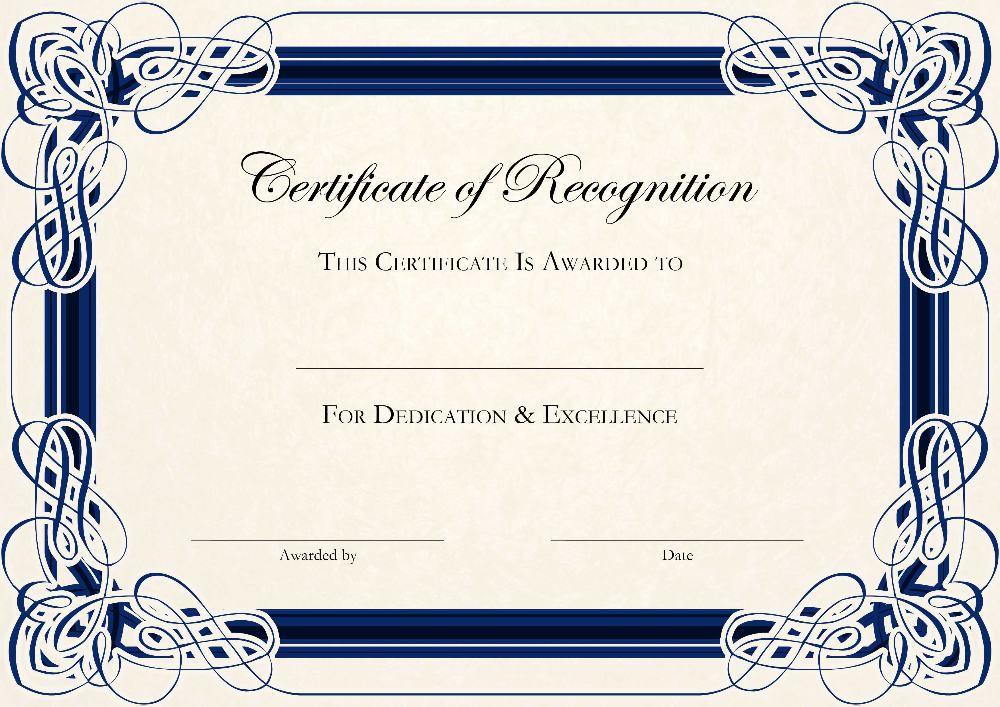 Sports Cetificate | Certificate Of Recognition A4 Thumbnail In Running Certificates Templates Free
