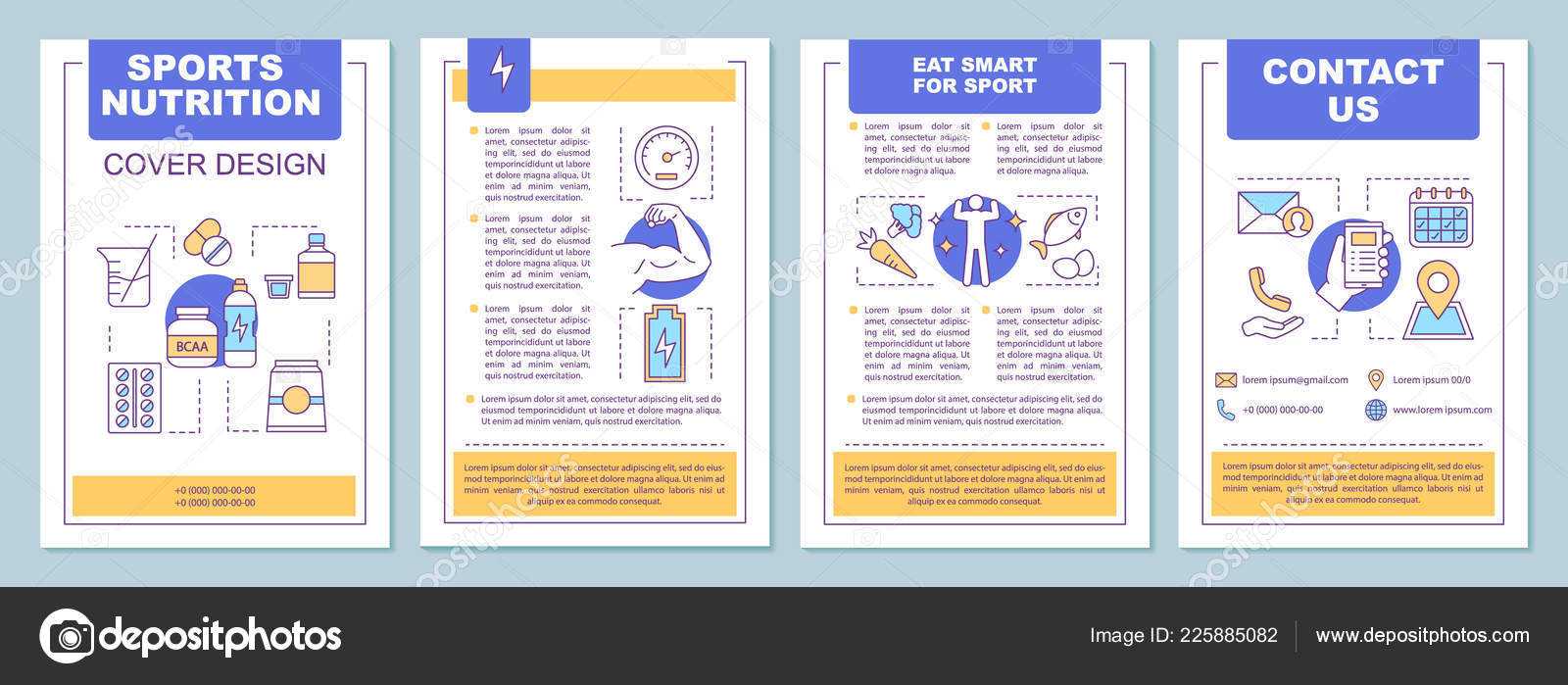 Sports Nutrition Brochure Template Layout Bcaa Proteins Within Nutrition Brochure Template