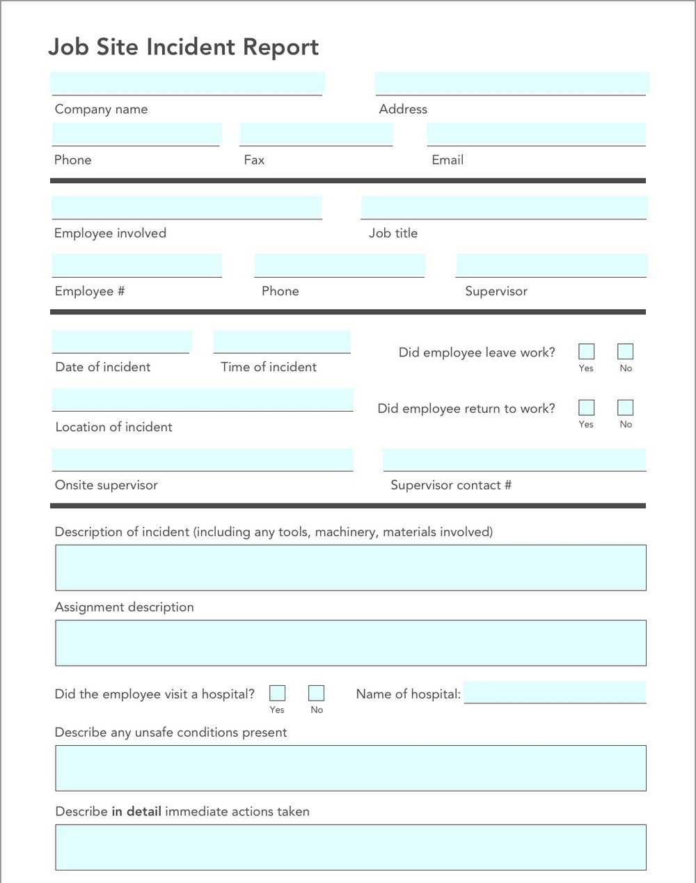 Spotlight Form: The Digital Job Site Incident Report · Blog For Serious Incident Report Template