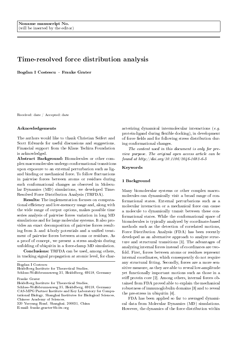 Springer – Signal, Image And Video Processing Template Intended For Journal Paper Template Word