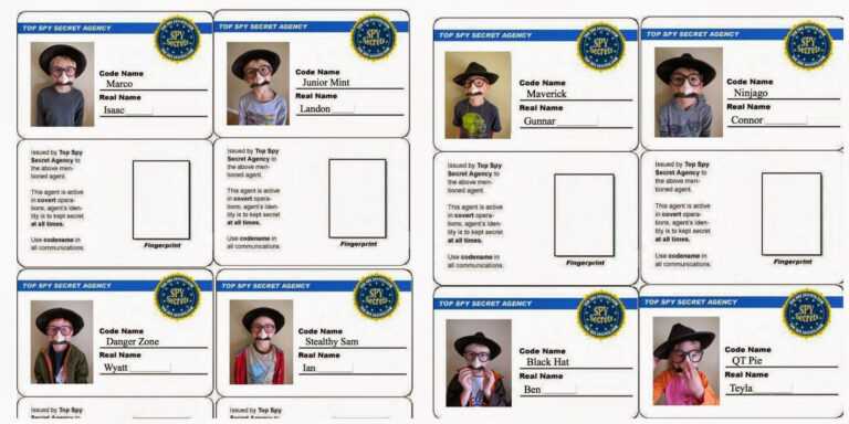 Spy Id Card | We Also Sent Each Boy Home With His Own Set Of with ...
