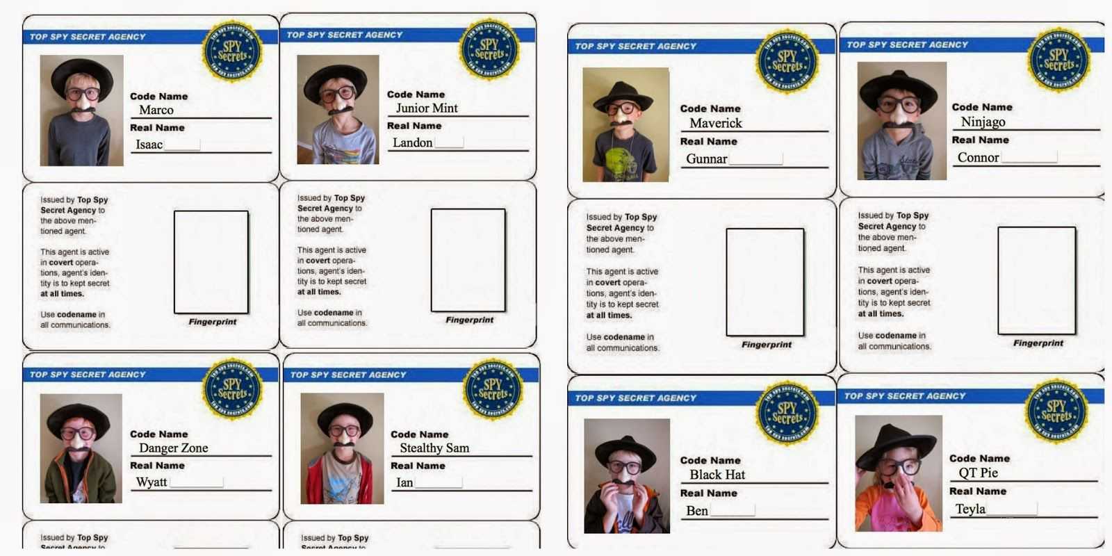 Spy Id Card | We Also Sent Each Boy Home With His Own Set Of With Regard To Spy Id Card Template