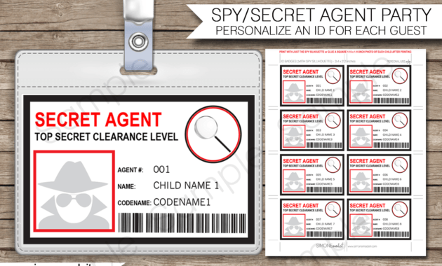 Spy Or Secret Agent Badge Template – Red | Girl Scouts | Spy pertaining to Spy Id Card Template