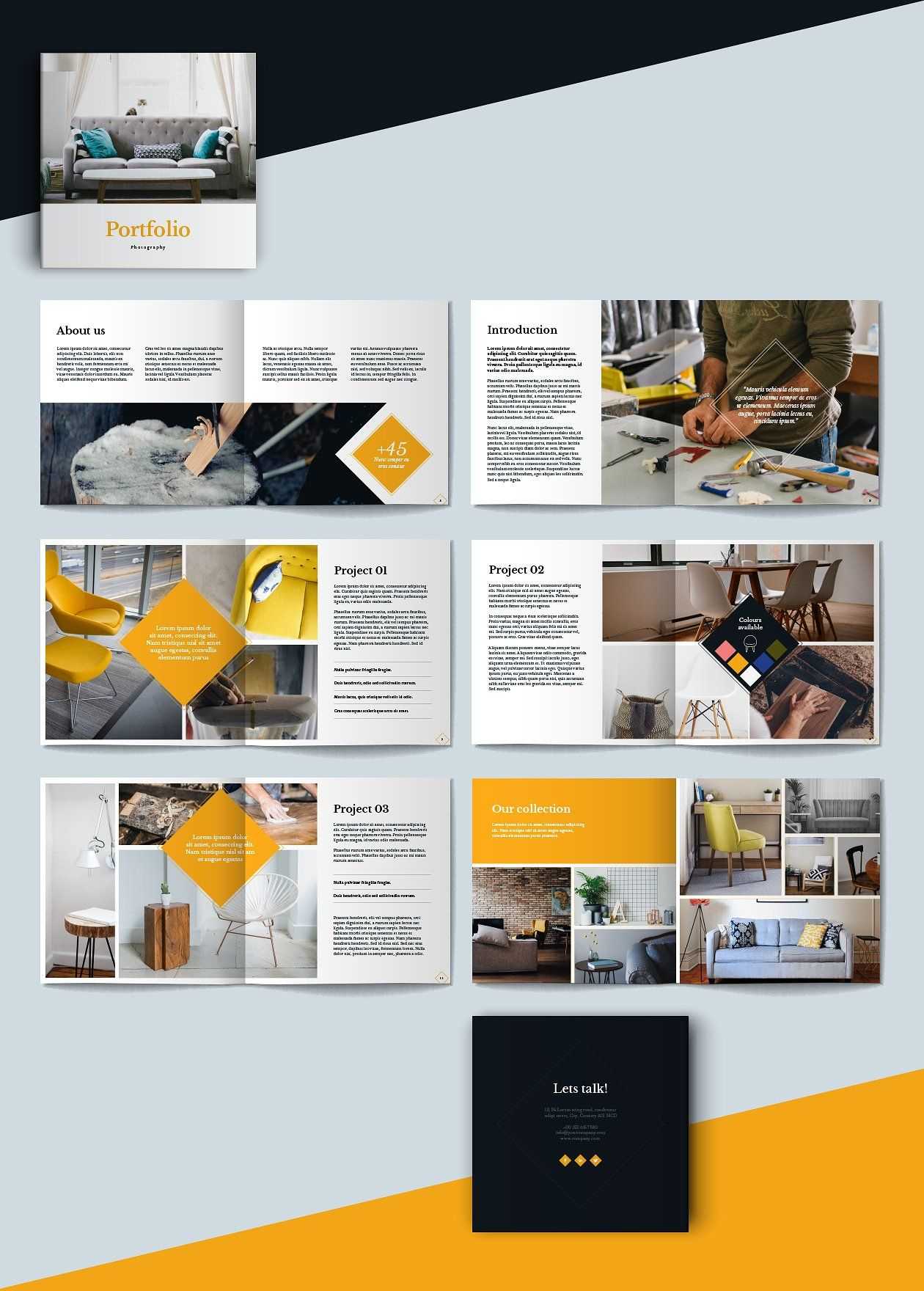 Square Portfolio Brochure Template #layered#cmyk#file Inside Architecture Brochure Templates Free Download