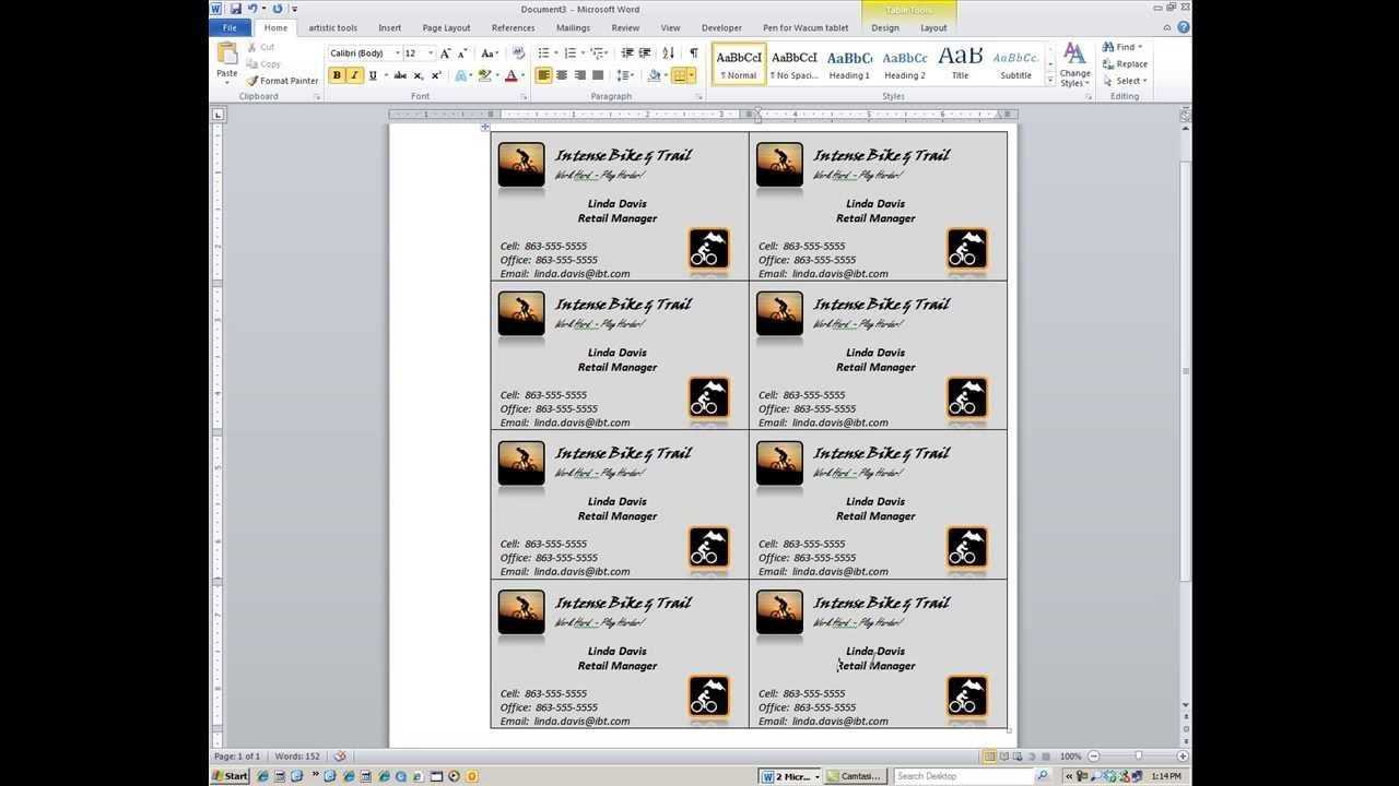 Standard Business Cards Microsoft Word 2013 Design Card With How To Create A Template In Word 2013
