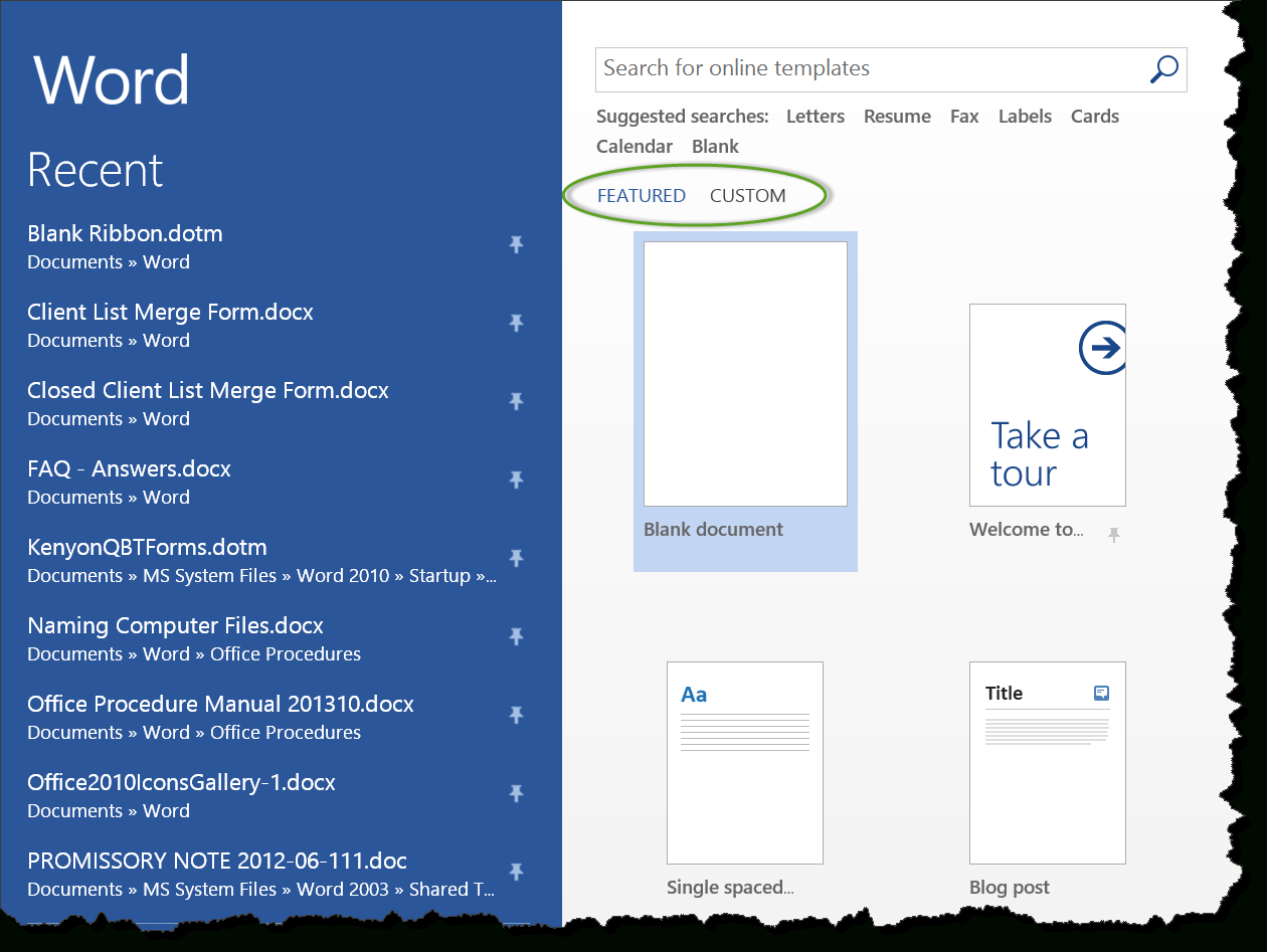 Start Page In Word 2013 2019(365) Pertaining To Report Template Word 2013