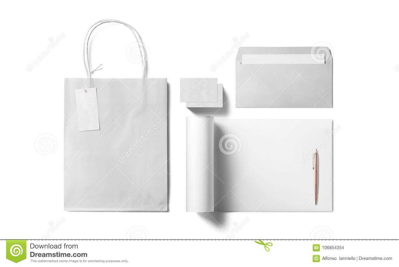 Stationery Template Design With Blank, Name Card, Envelope Throughout Blank Luggage Tag Template