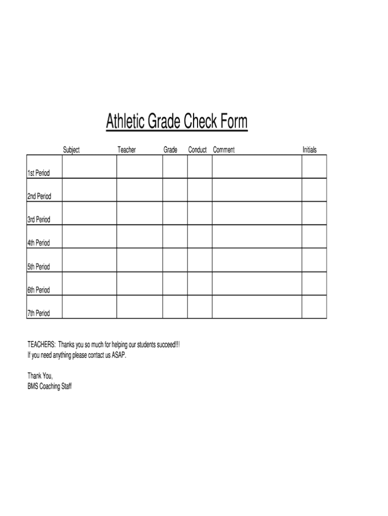 Student Grade Check Form Printable Fill Online, Printable for Student
