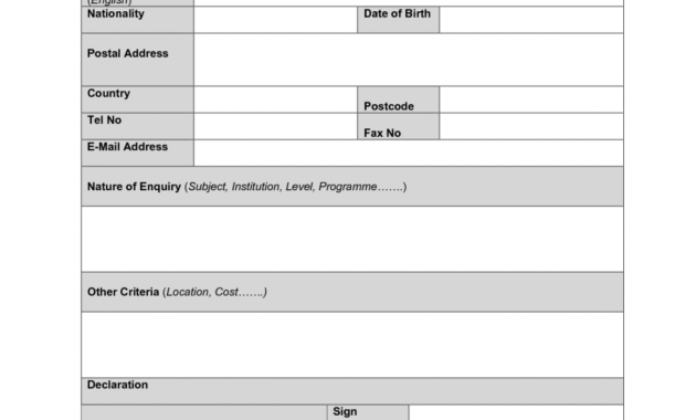 Student Inquiry Form Template – Teplates For Every Day intended for Enquiry Form Template Word