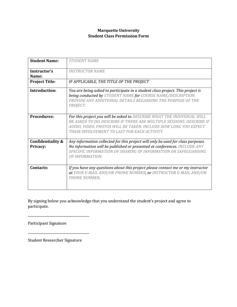 Student Information Card Template