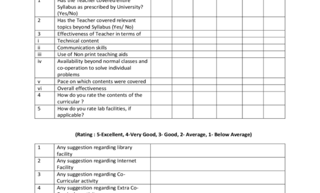 Students Feedback Form - 2 Free Templates In Pdf, Word in Student Feedback Form Template Word