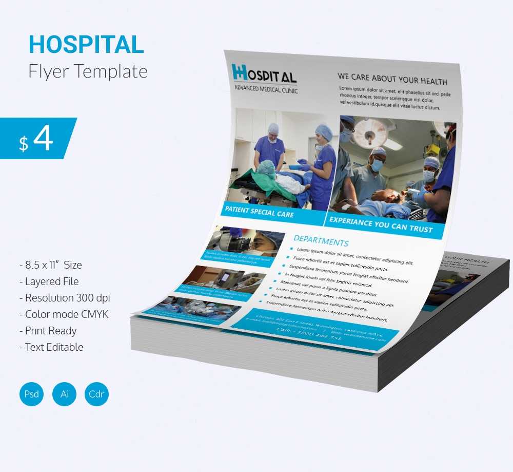 Stunning Hospital Flyer Template Download | Free & Premium With Healthcare Brochure Templates Free Download