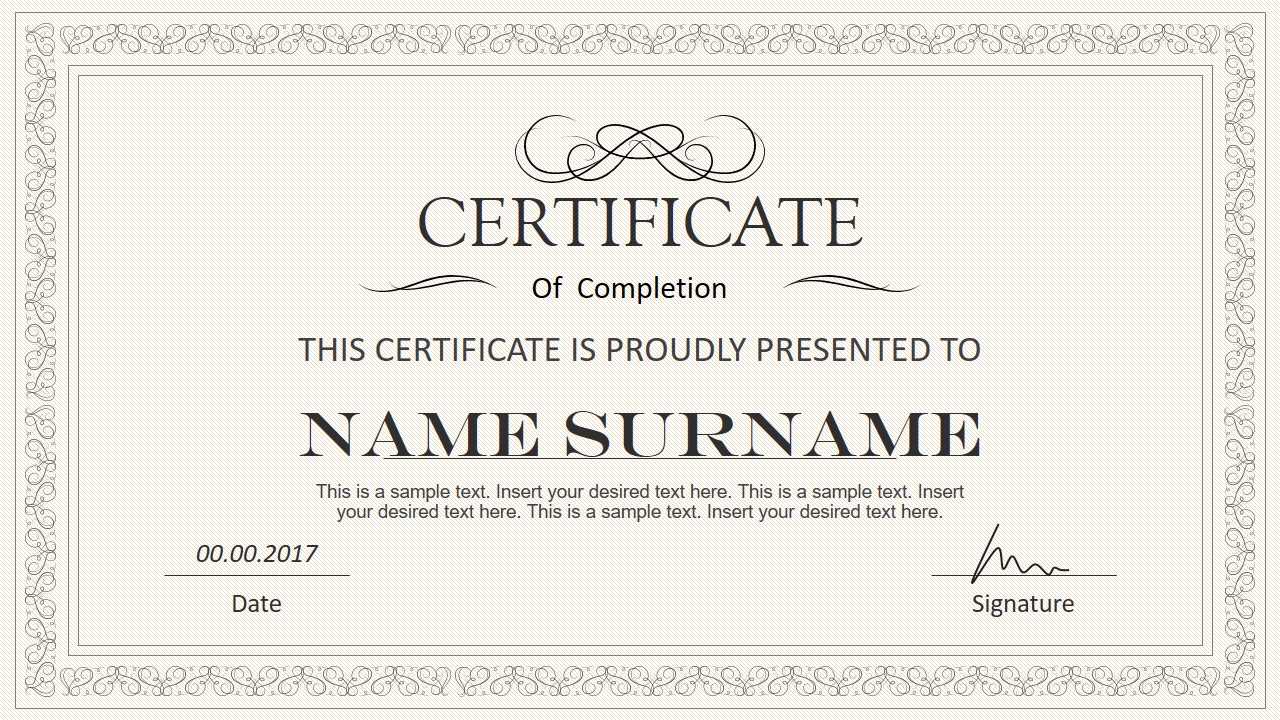Stylish Certificate Powerpoint Templates For Powerpoint Award Certificate Template