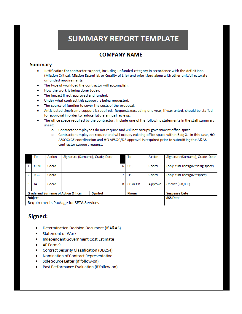 Summary Report Template Pertaining To Company Analysis Report Template