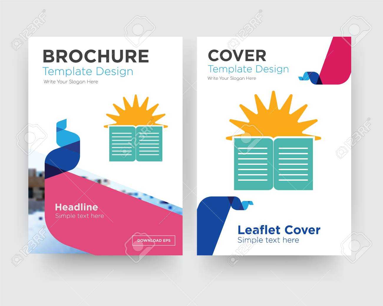 Sunday School Brochure Flyer Design Template With Abstract Photo.. Regarding School Brochure Design Templates