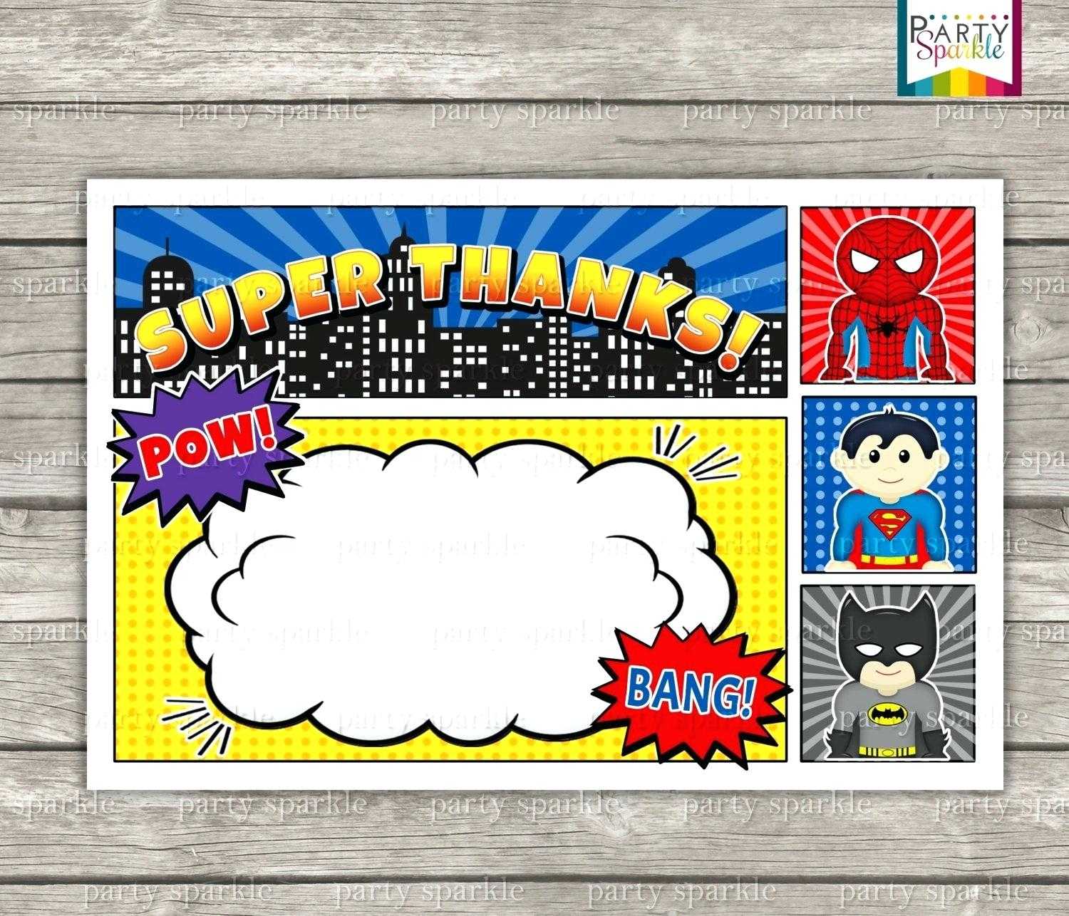 Superhero Template Printable – Amicuscolor.co Within Superhero Birthday Card Template