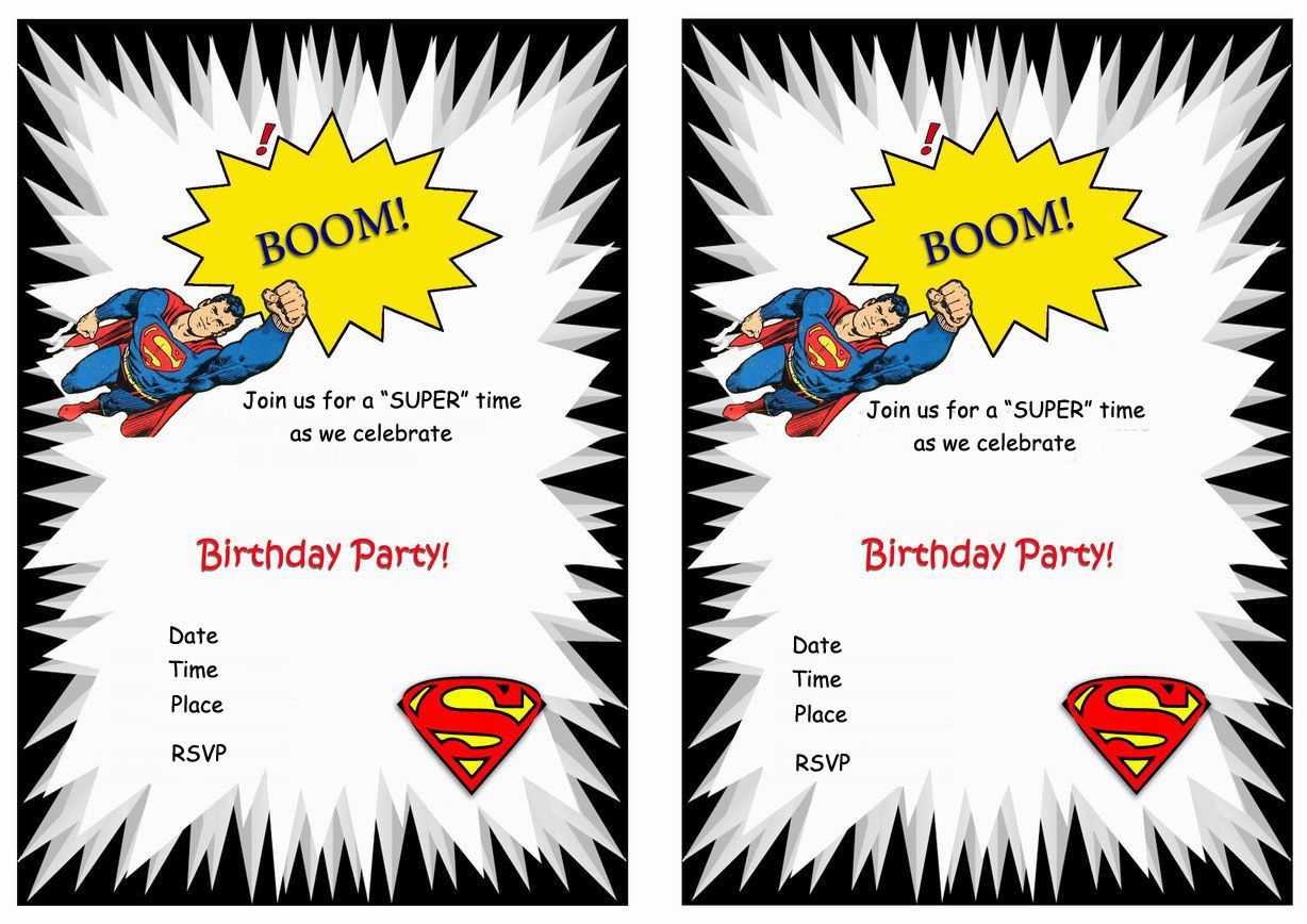 Superman Free Printable Birthday Party Invitations Pertaining To Superman Birthday Card Template
