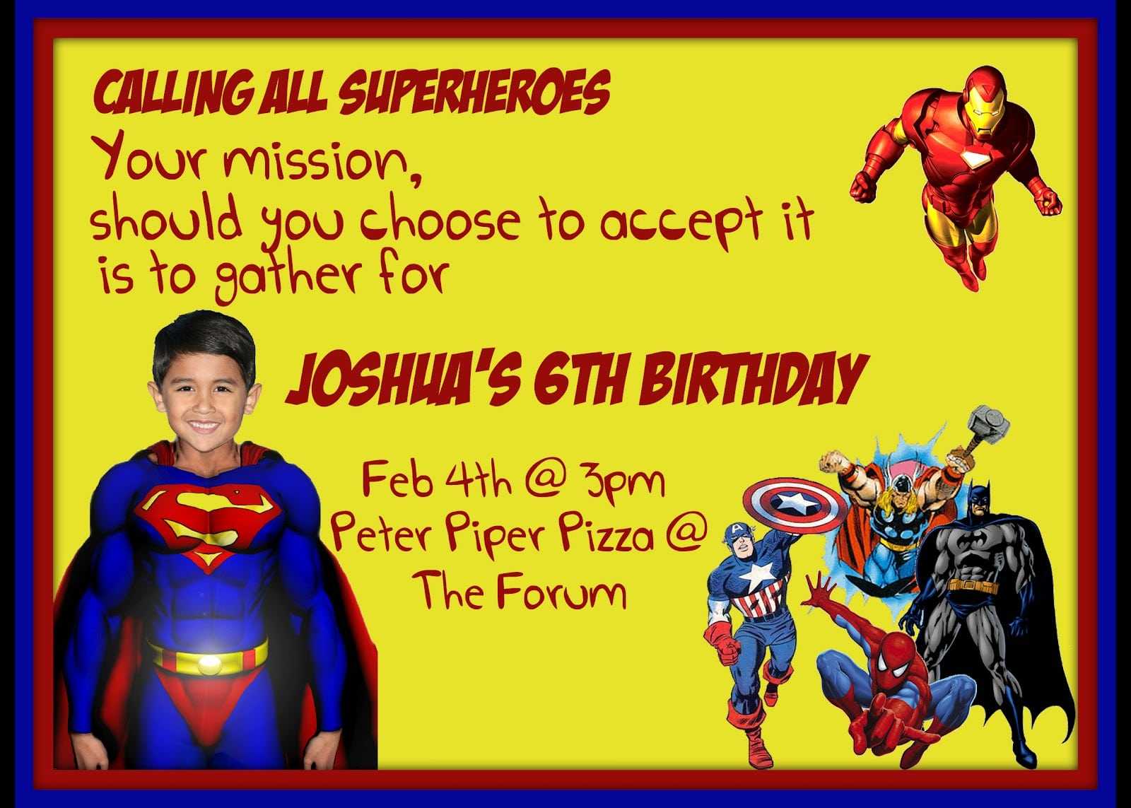 Superman Invitation Card Template | Sunshinebizsolutions Throughout Superman Birthday Card Template