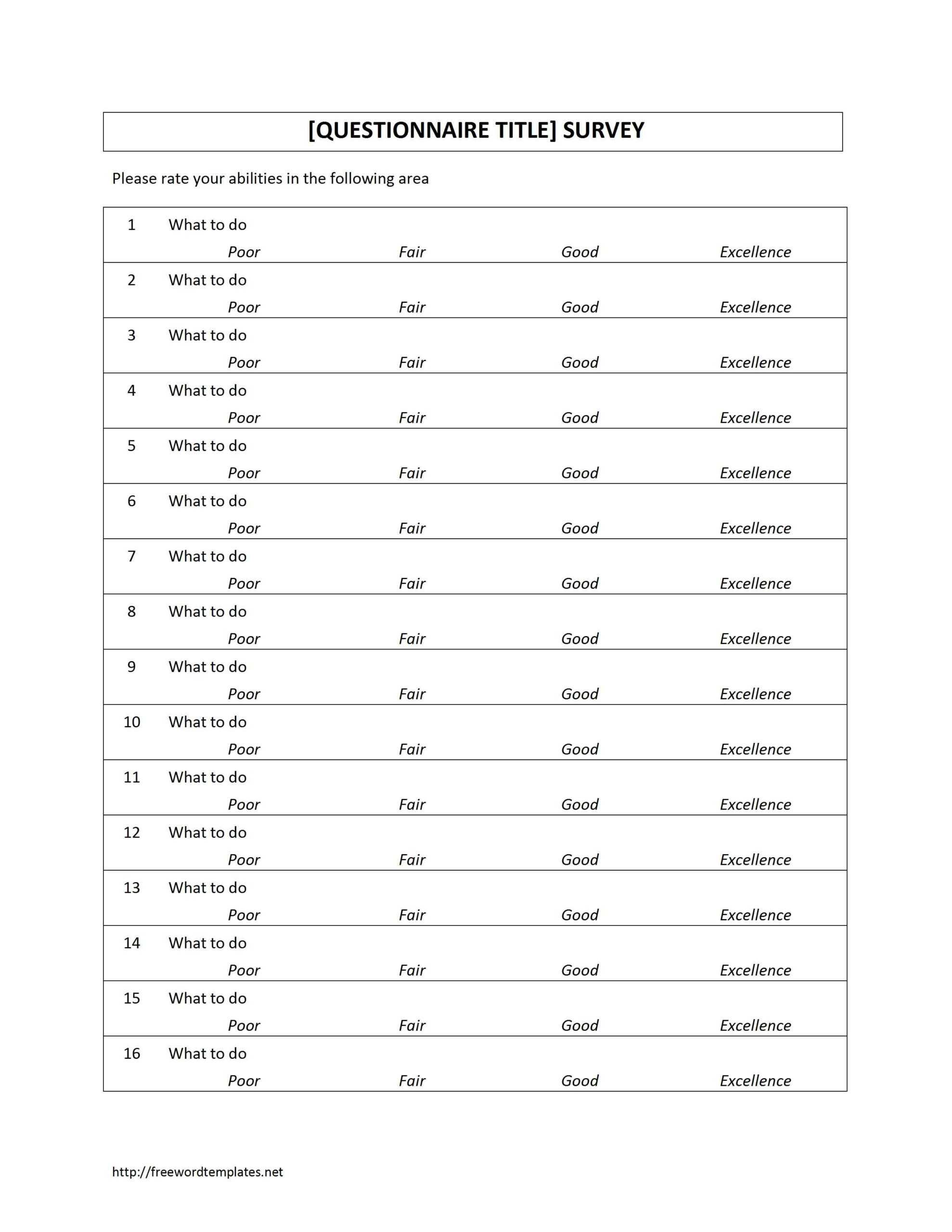 Survey Template In Word (4) | Survey Research Within Questionnaire Design Template Word