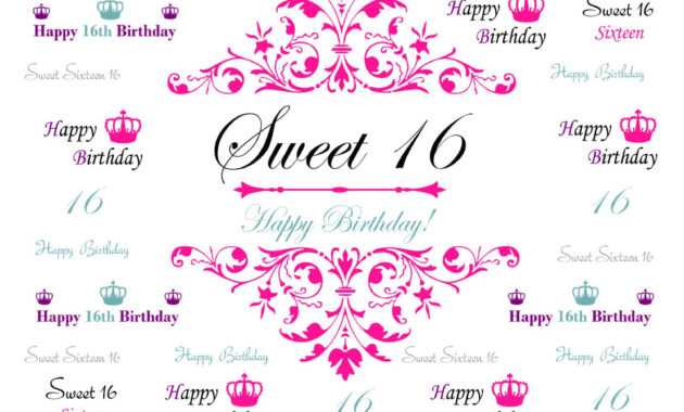 Sweet 16 Banner Template - Atlantaauctionco with Sweet 16 Banner Template